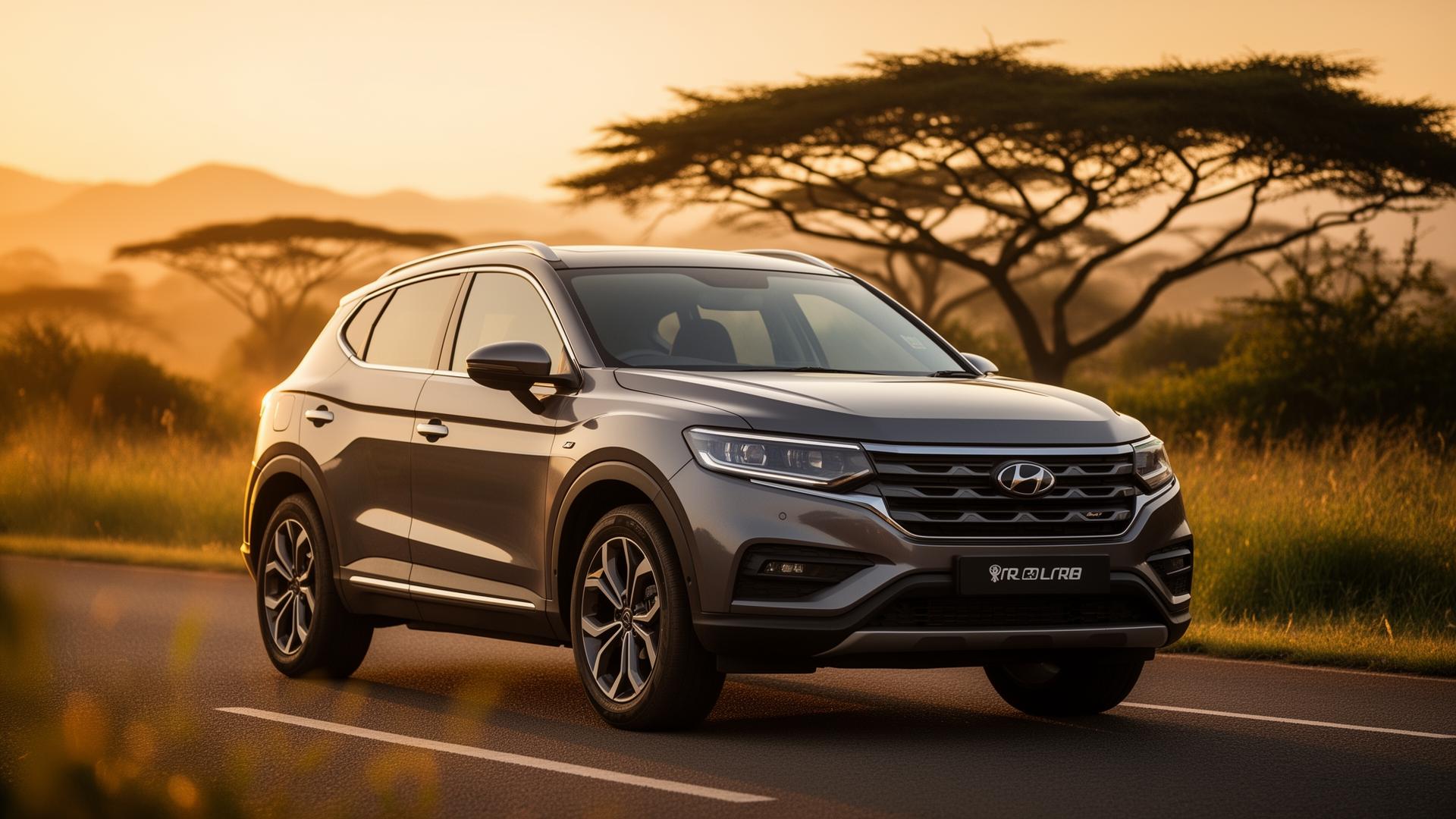 Premium SUV on a Nairobi road at golden hour